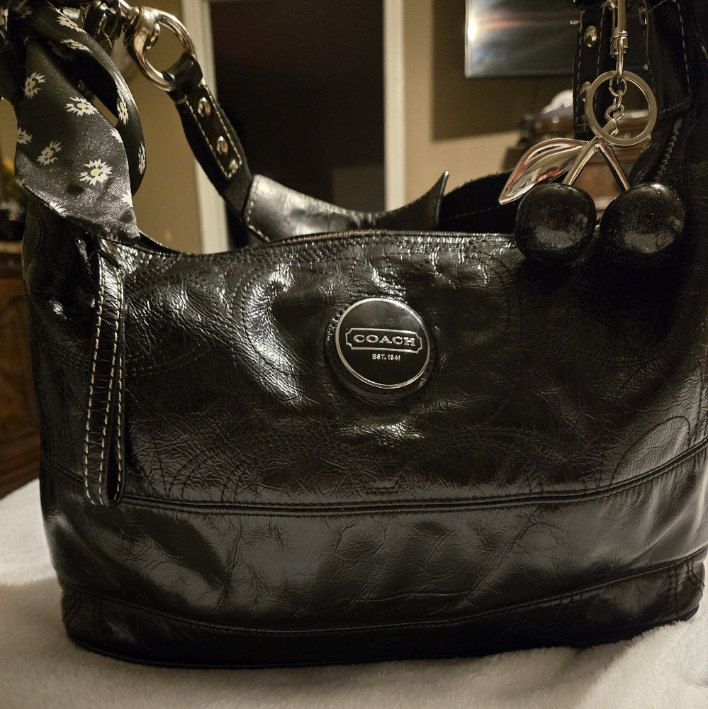 Coach Black Leather Women's Bag